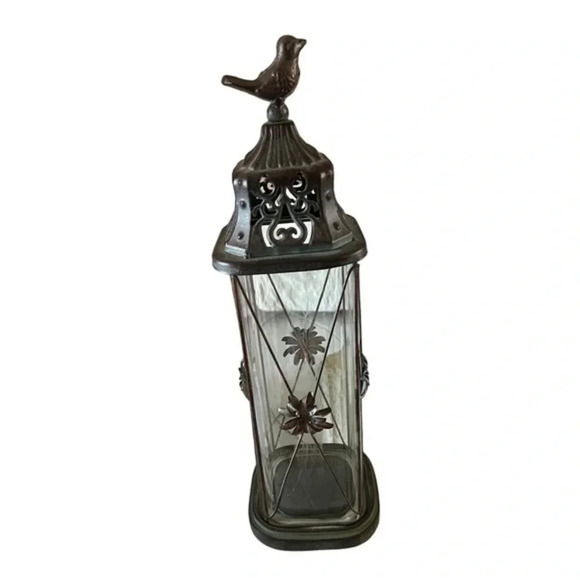 Vintage Style French Country Lantern Bird Motif - Picture 2 of 5